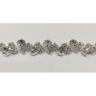 10 cm. passamaneria gioiello castonata art. CH1178 altezza 1,5 cm. per decorazioni