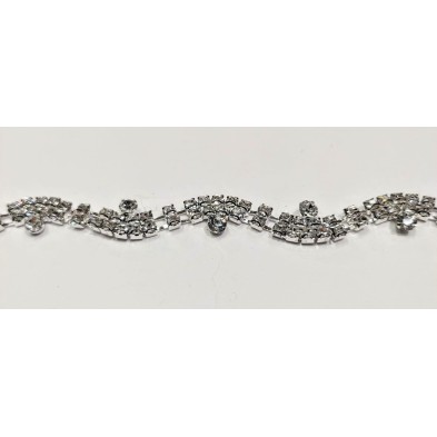 10 cm. passamaneria gioiello alta moda castonata art. CH1096 altezza cm. 1,3 ideale per rifiniture e decorazioni