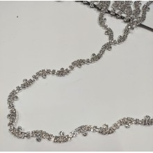 10 cm. passamaneria gioiello alta moda castonata art. CH1096 altezza cm. 1,3 ideale per rifiniture e decorazioni