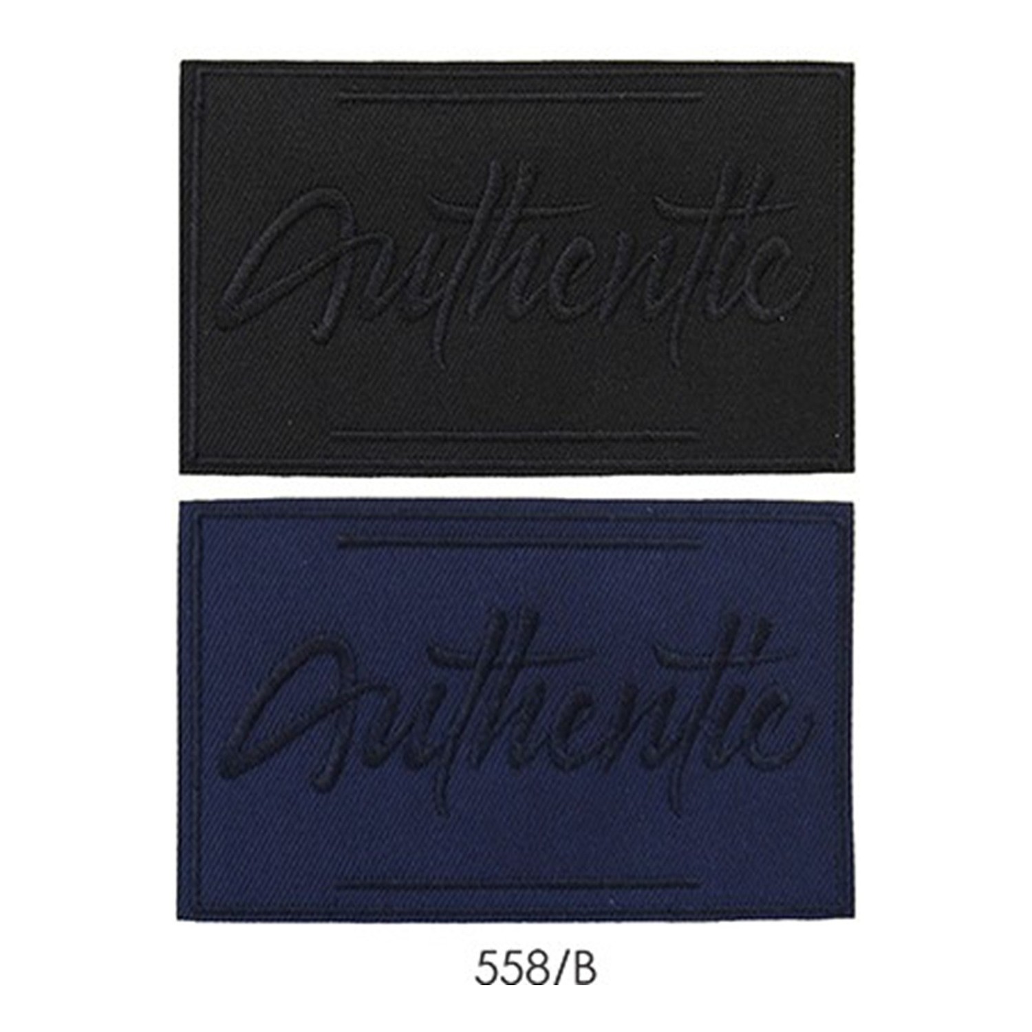 Toppa patch applicazione "558B" ricamo "Authentic" termo o cucire misure 10x6,3 cm.