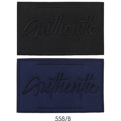 Toppa patch applicazione "558B" ricamo "Authentic" termo o cucire misure 10x6,3 cm.