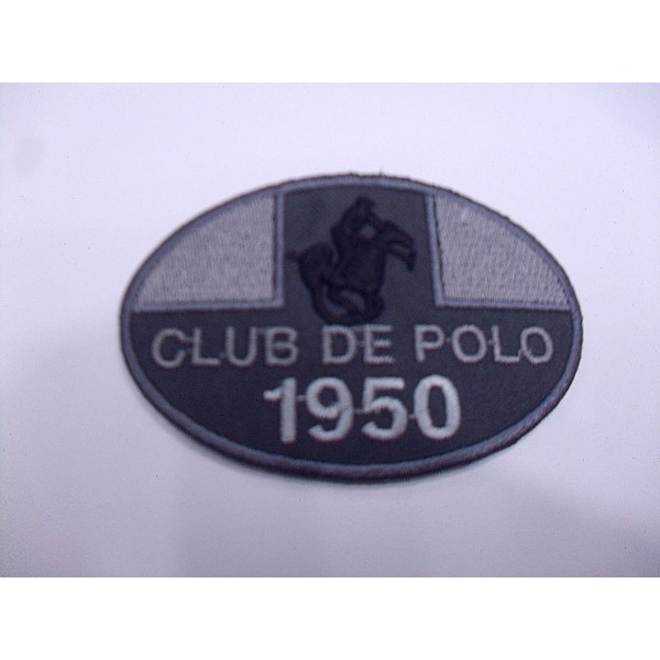 TOPPA PATCH RICAMO SU TESSUTO "POLO CLUB 1950" TERMO O CUCIRE DIMENSIONI VARIE