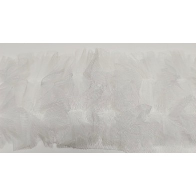 Passamaneria moda ruche tulle altezza circa 8,5 cm. per decorazioni varie 1 metro