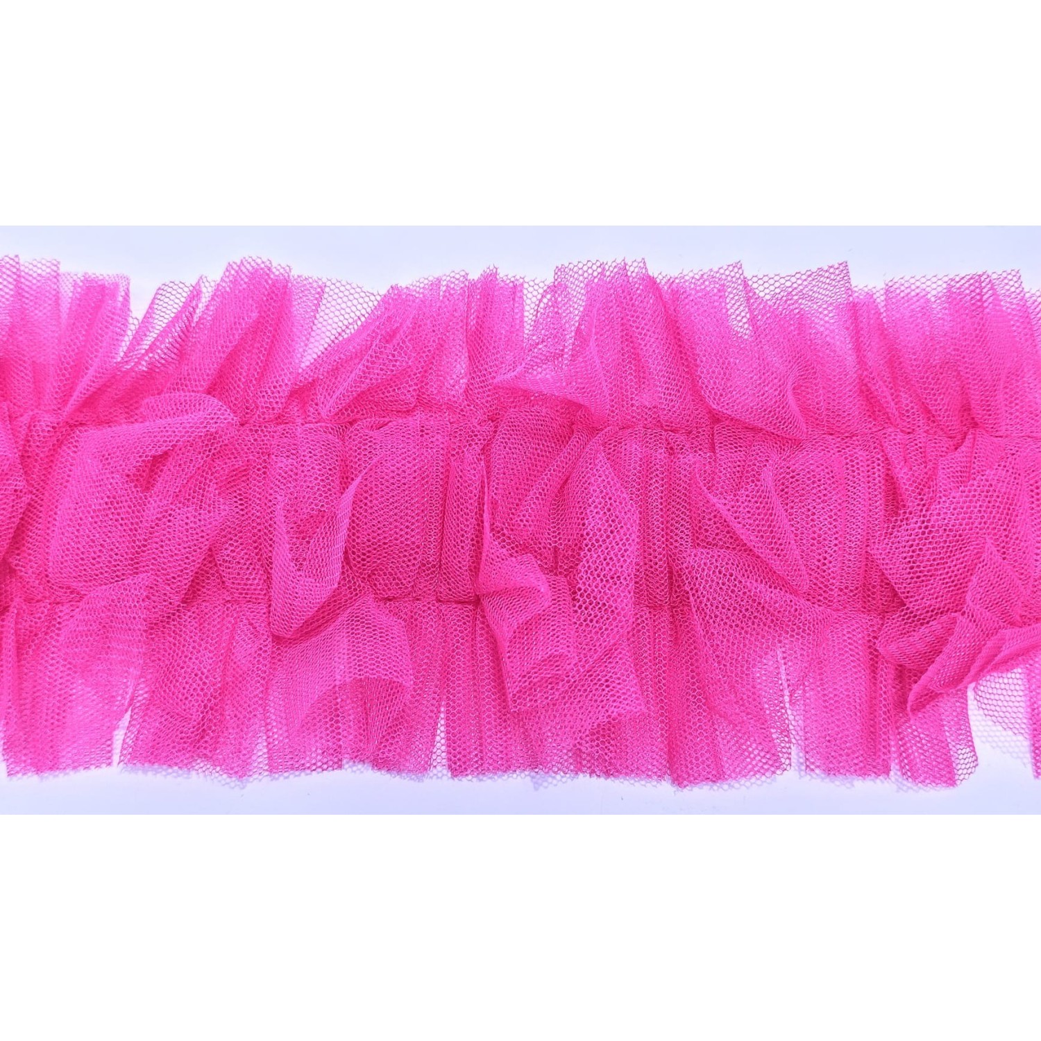 Passamaneria moda ruche tulle altezza circa 8,5 cm. per decorazioni varie 1 metro