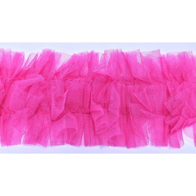 Passamaneria moda ruche tulle altezza circa 8,5 cm. per decorazioni varie 1 metro