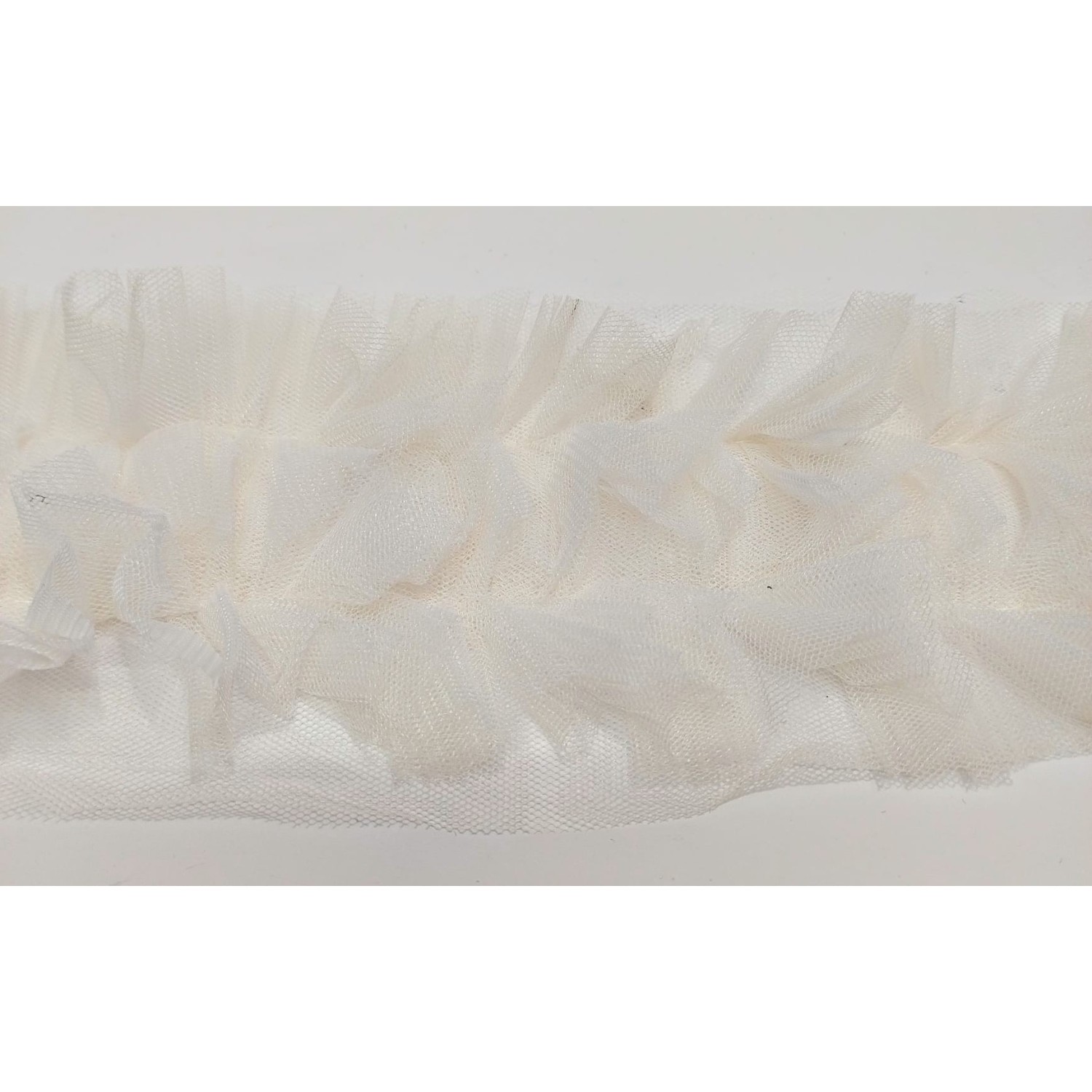 Passamaneria moda ruche tulle altezza circa 8,5 cm. per decorazioni varie 1 metro