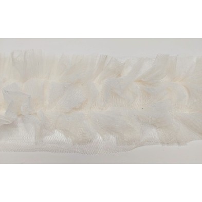 Passamaneria moda ruche tulle altezza circa 8,5 cm. per decorazioni varie 1 metro