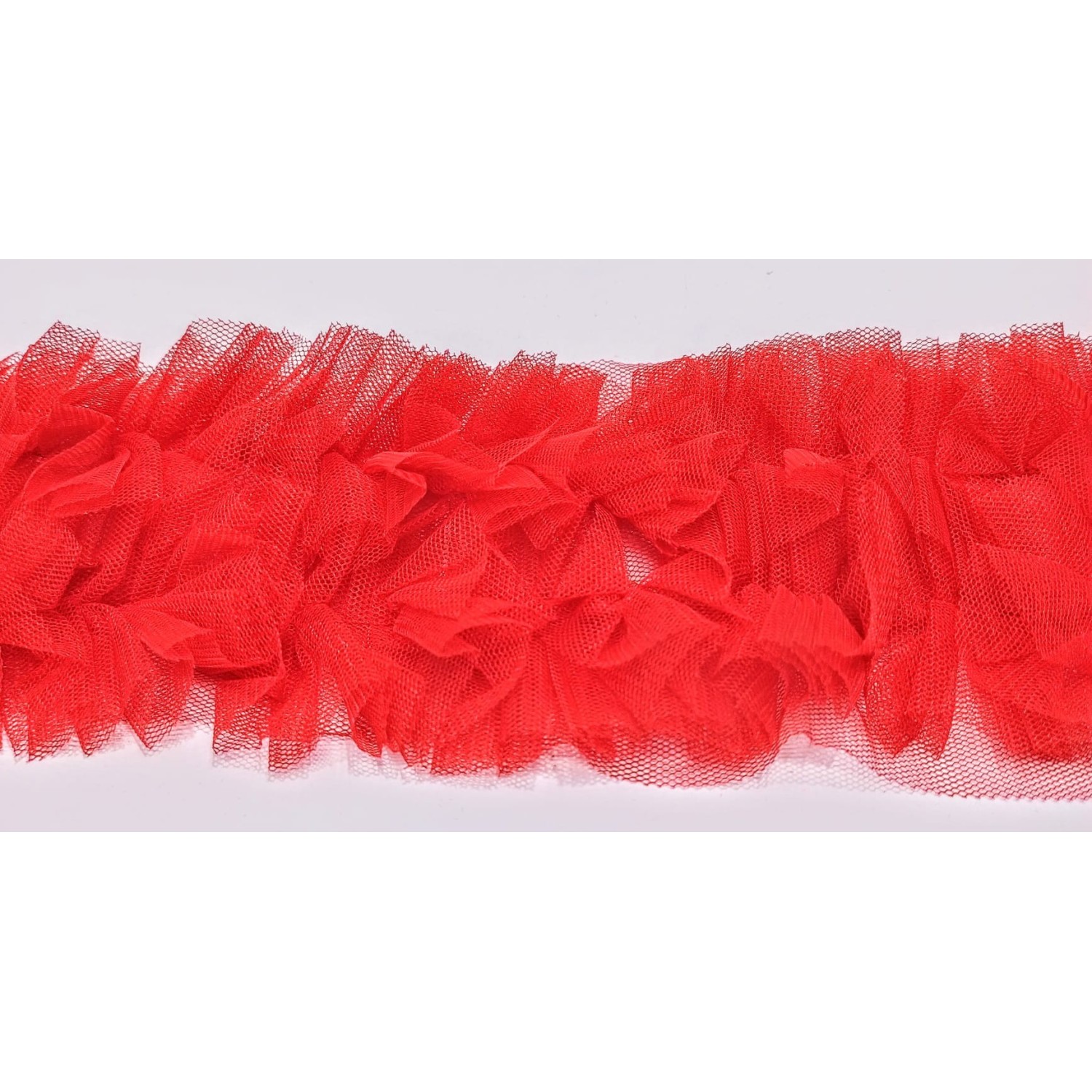 Passamaneria moda ruche tulle altezza circa 8,5 cm. per decorazioni varie 1 metro