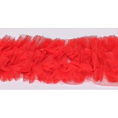 Passamaneria moda ruche tulle altezza circa 8,5 cm. per decorazioni varie 1 metro