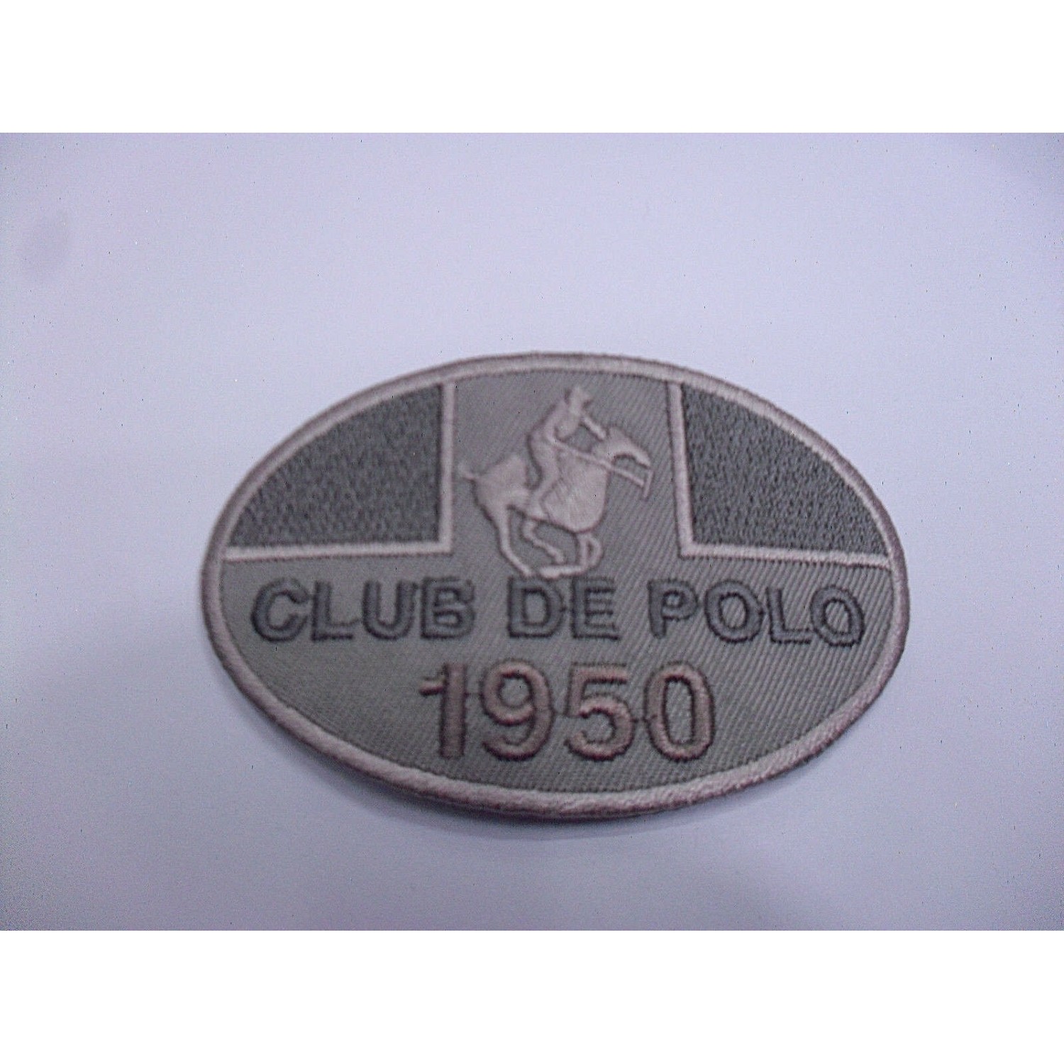 TOPPA PATCH RICAMO SU TESSUTO "POLO CLUB 1950" TERMO O CUCIRE DIMENSIONI VARIE