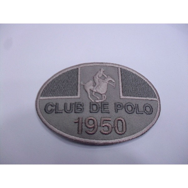 TOPPA PATCH RICAMO SU TESSUTO "POLO CLUB 1950" TERMO O CUCIRE DIMENSIONI VARIE