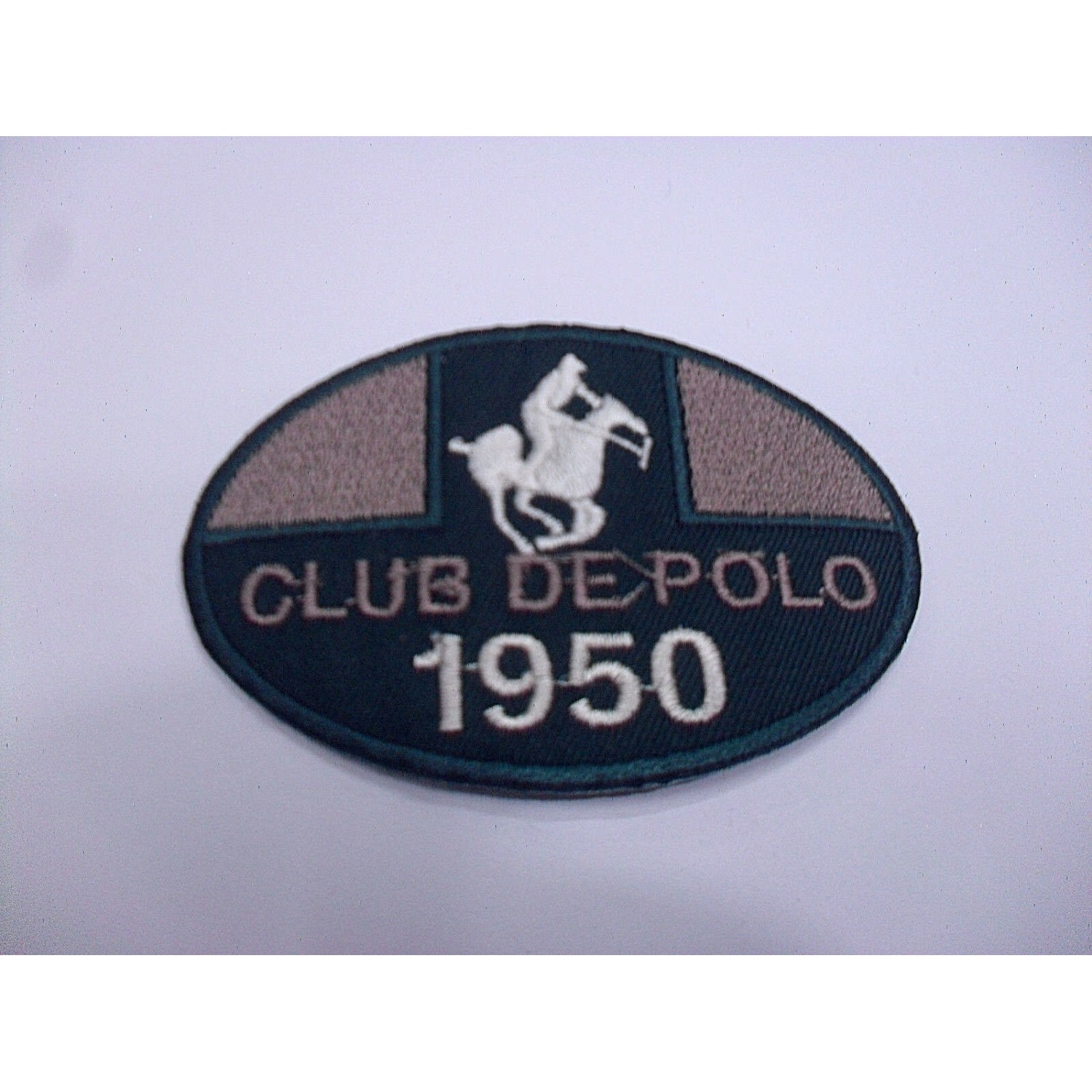 TOPPA PATCH RICAMO SU TESSUTO "POLO CLUB 1950" TERMO O CUCIRE DIMENSIONI VARIE