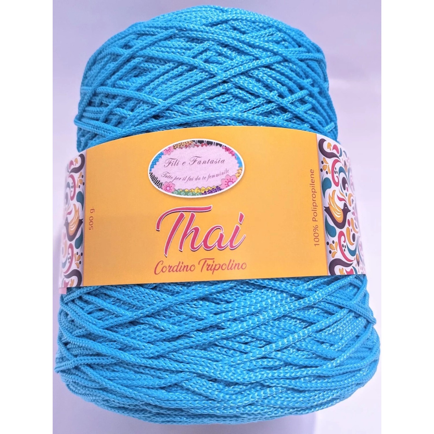 Cordino cordoncino Thai 500 gr. per borse, centri e varie, ferri uncinetto 3,5/4,5