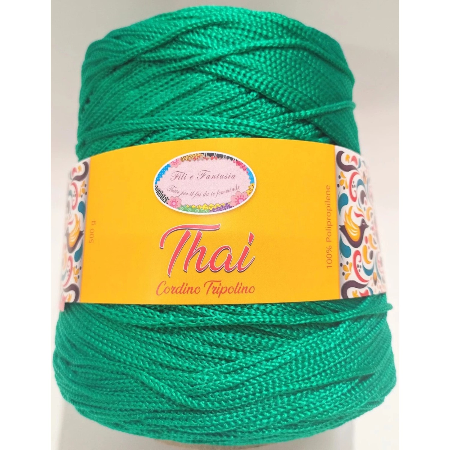 Cordino cordoncino Thai 500 gr. per borse, centri e varie, ferri uncinetto 3,5/4,5