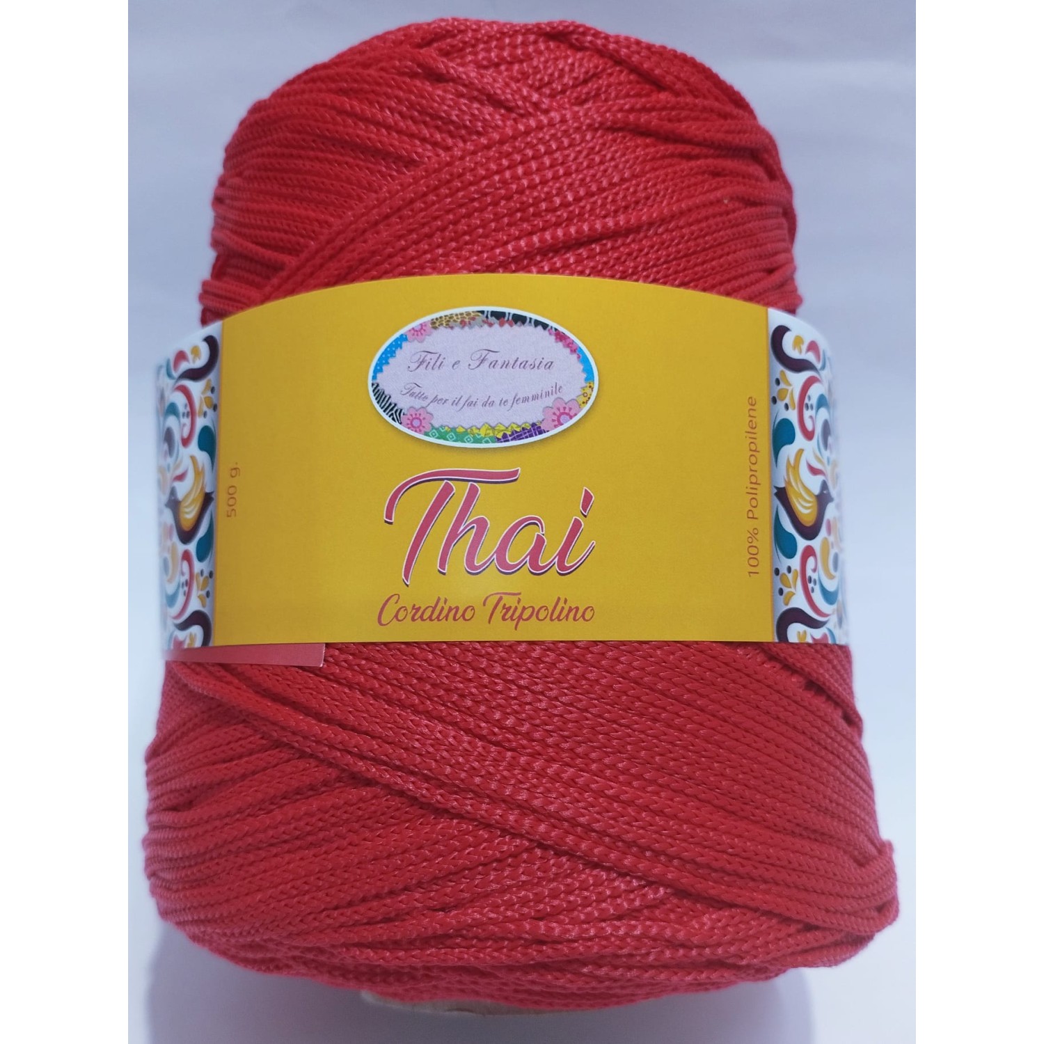 Cordino cordoncino Thai 500 gr. per borse, centri e varie, ferri uncinetto 3,5/4,5