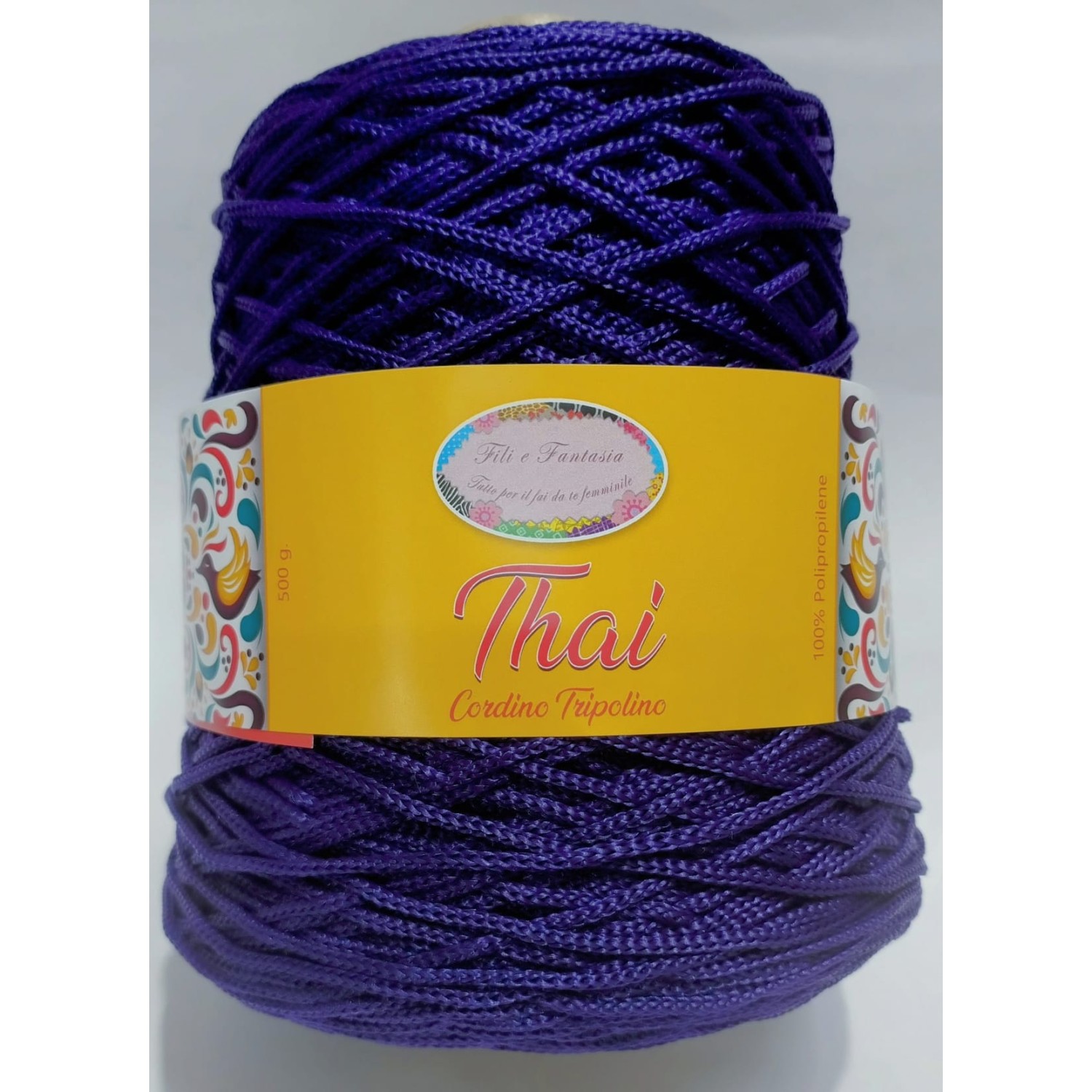 Cordino cordoncino Thai 500 gr. per borse, centri e varie, ferri uncinetto 3,5/4,5