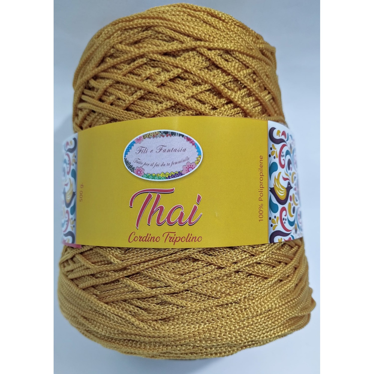 Cordino cordoncino Thai 500 gr. per borse, centri e varie, ferri uncinetto 3,5/4,5