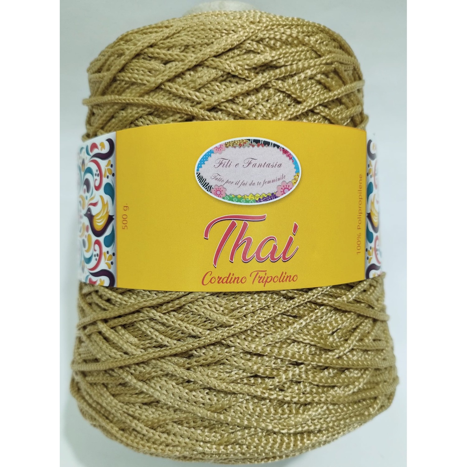 Cordino cordoncino Thai 500 gr. per borse, centri e varie, ferri uncinetto 3,5/4,5