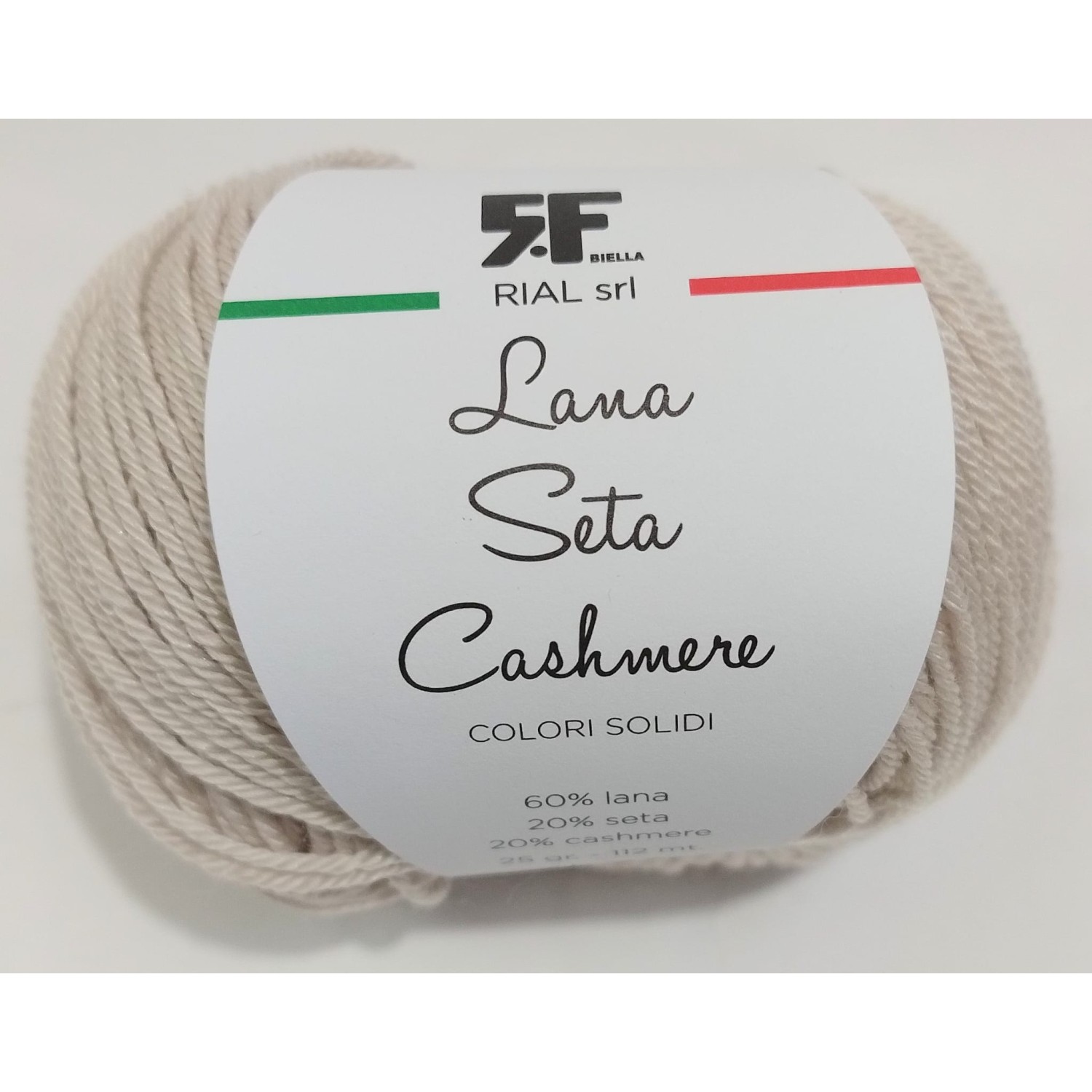 Gomitolo Lana Merino 60% Seta 20% e Cashmere 20% da 25 grammi filato pregiato Made in Italy