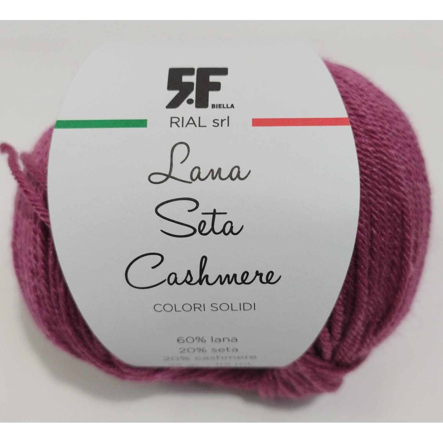 Gomitolo Lana Merino 60% Seta 20% e Cashmere 20% da 25 grammi filato pregiato Made in Italy