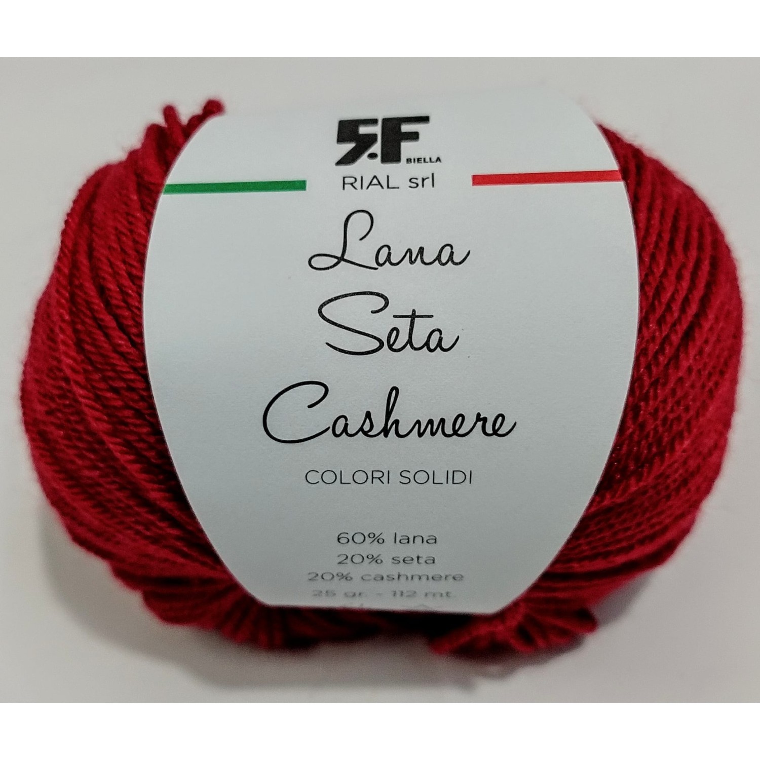 Gomitolo Lana Merino 60% Seta 20% e Cashmere 20% da 25 grammi filato pregiato Made in Italy