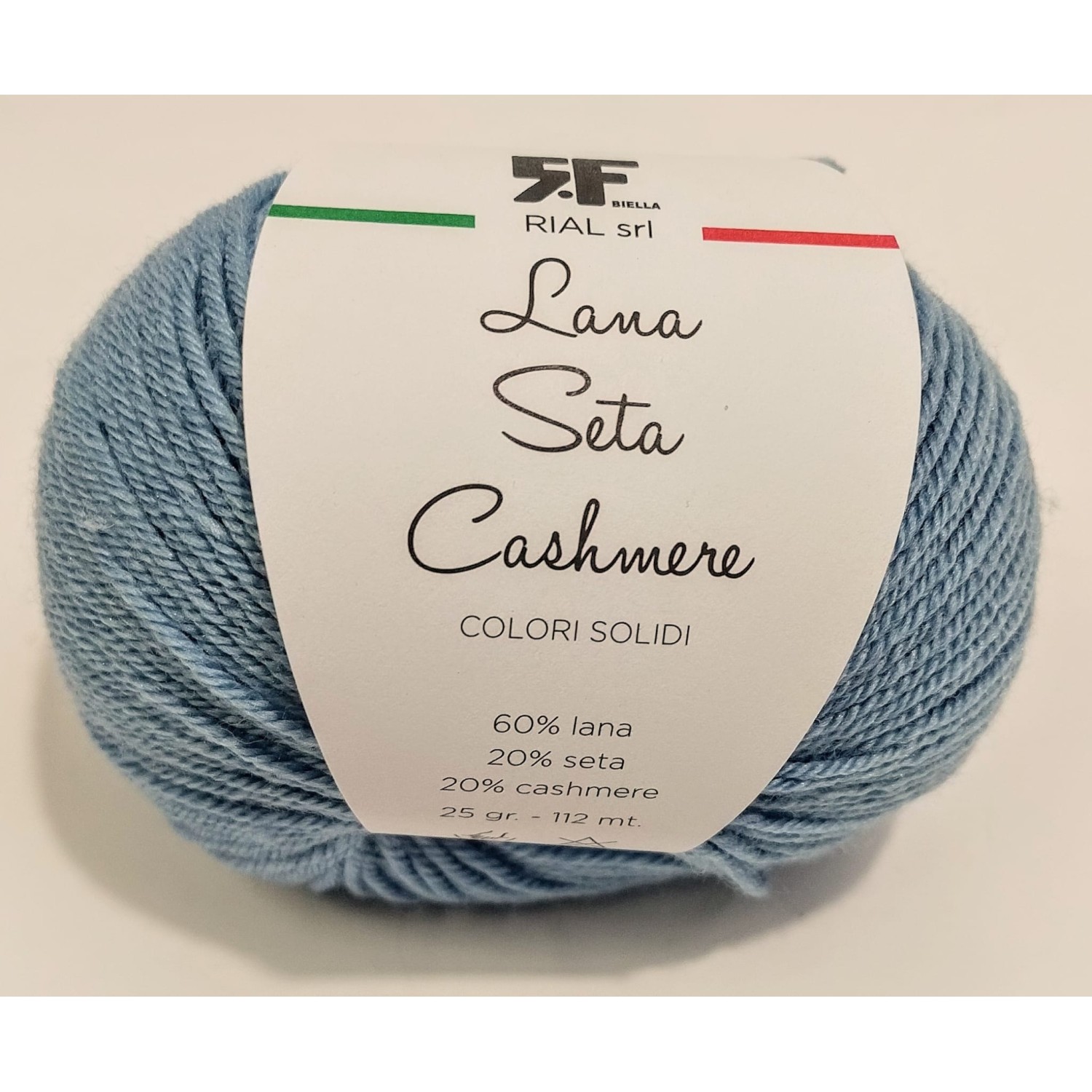 Gomitolo Lana Merino 60% Seta 20% e Cashmere 20% da 25 grammi filato pregiato Made in Italy