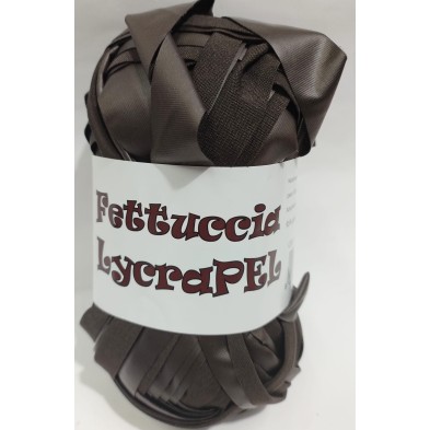 Gomitolo di fettuccia in lycra ecopelle LYCRAPEL x borse elastica peso +- 100 gr. 45 mt.