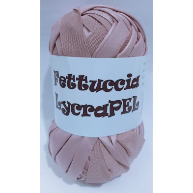Gomitolo di fettuccia in lycra ecopelle LYCRAPEL x borse elastica peso +- 100 gr. 45 mt.