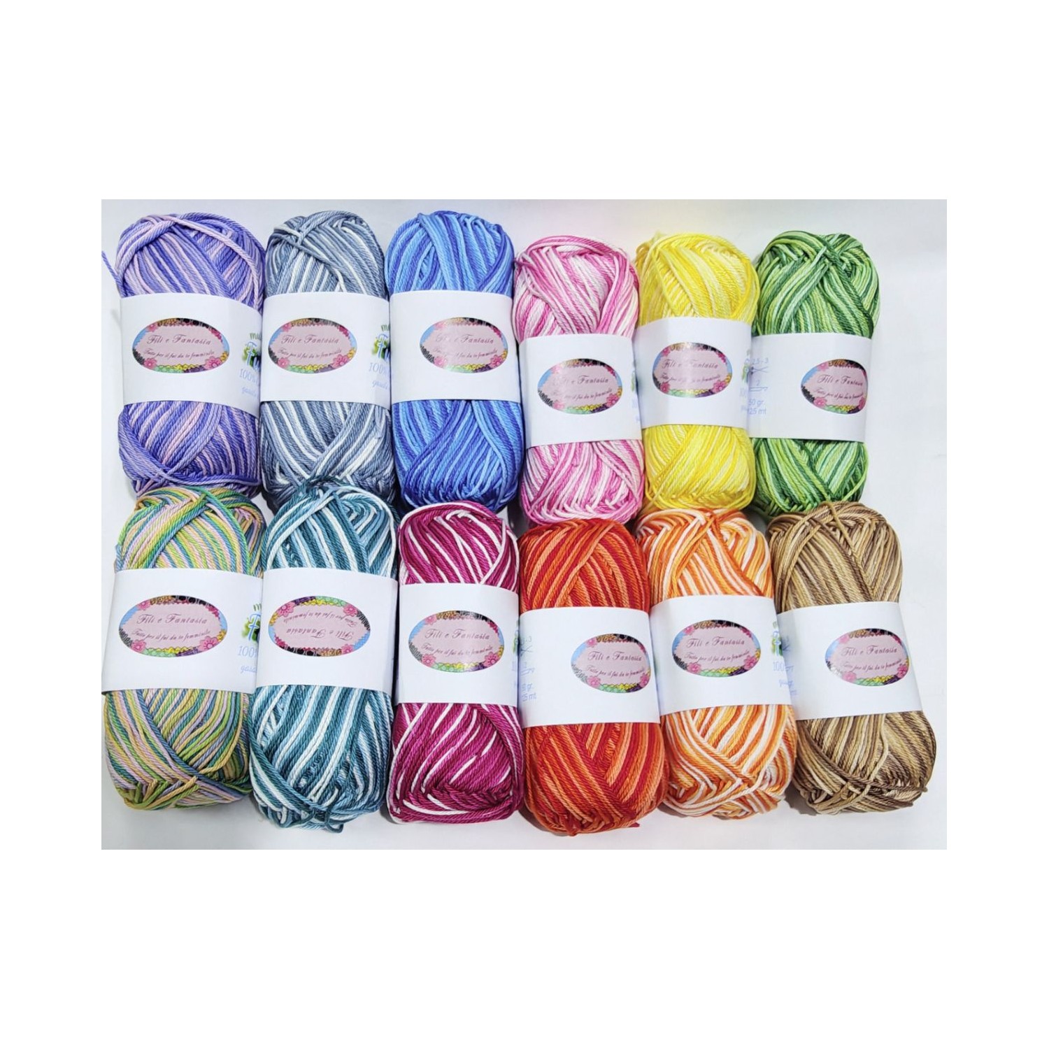 Gomitolo da 50 gr. "Furore" Fili e Fantasia 100% cotone gasato mercerizzato 125 mt. alta qualità (64 colori)