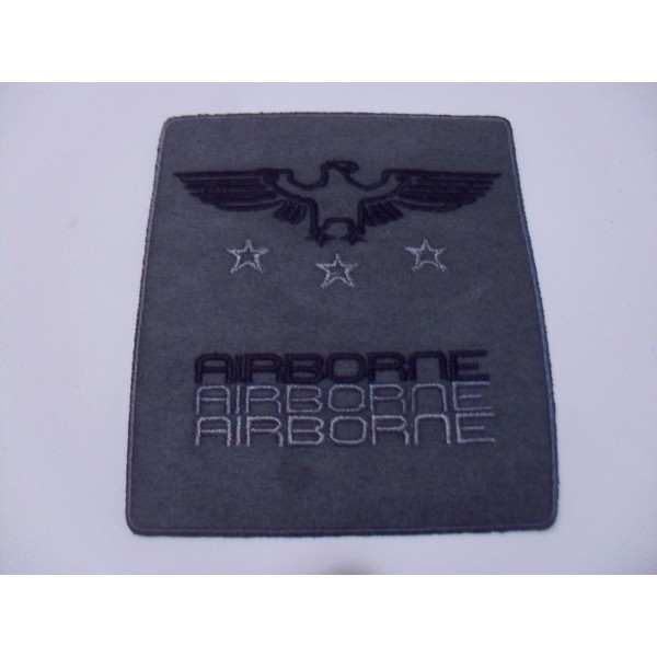 TOPPA PATCH RICAMO SU ECOPELLE SC. "AIRBORNE" TERMO O DA CUCIRE DIMENSIONI VARIE
