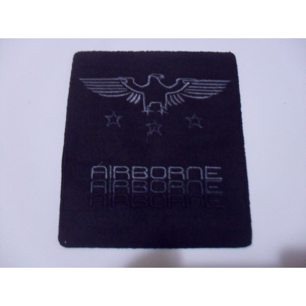 TOPPA PATCH RICAMO SU ECOPELLE SC. "AIRBORNE" TERMO O DA CUCIRE DIMENSIONI VARIE