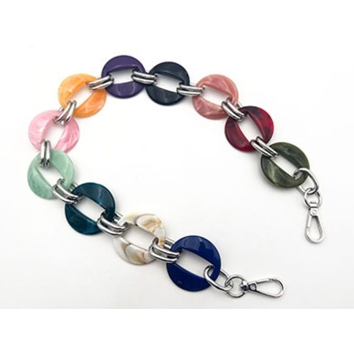 Catena resina con moschettoni lunghezza 56 cm. per borse e borsette vari colori