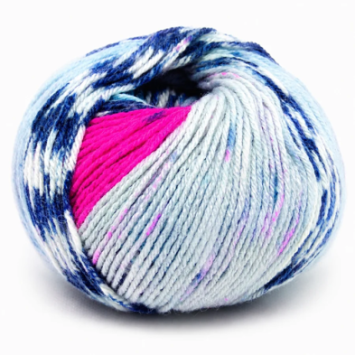 Merinos Jacquard 47% Lana Merinos - 53% PC Microfibra Filato in Gomitolo da 50 gr. +-130 mt.