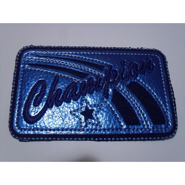 TOPPA PATCH RICAMO SU ECOPELLE "CHAMPION" TERMO O DA CUCIRE DIMENSIONI VARIE