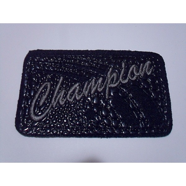 TOPPA PATCH RICAMO SU ECOPELLE "CHAMPION" TERMO O DA CUCIRE DIMENSIONI VARIE