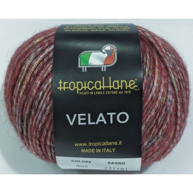 Gomitolo "VELATO" della Tropical Lane 50 gr (160 m.) 10% Alpaca 10% Lana Merinos 40% Cotone 30% Pl 10% Acr.