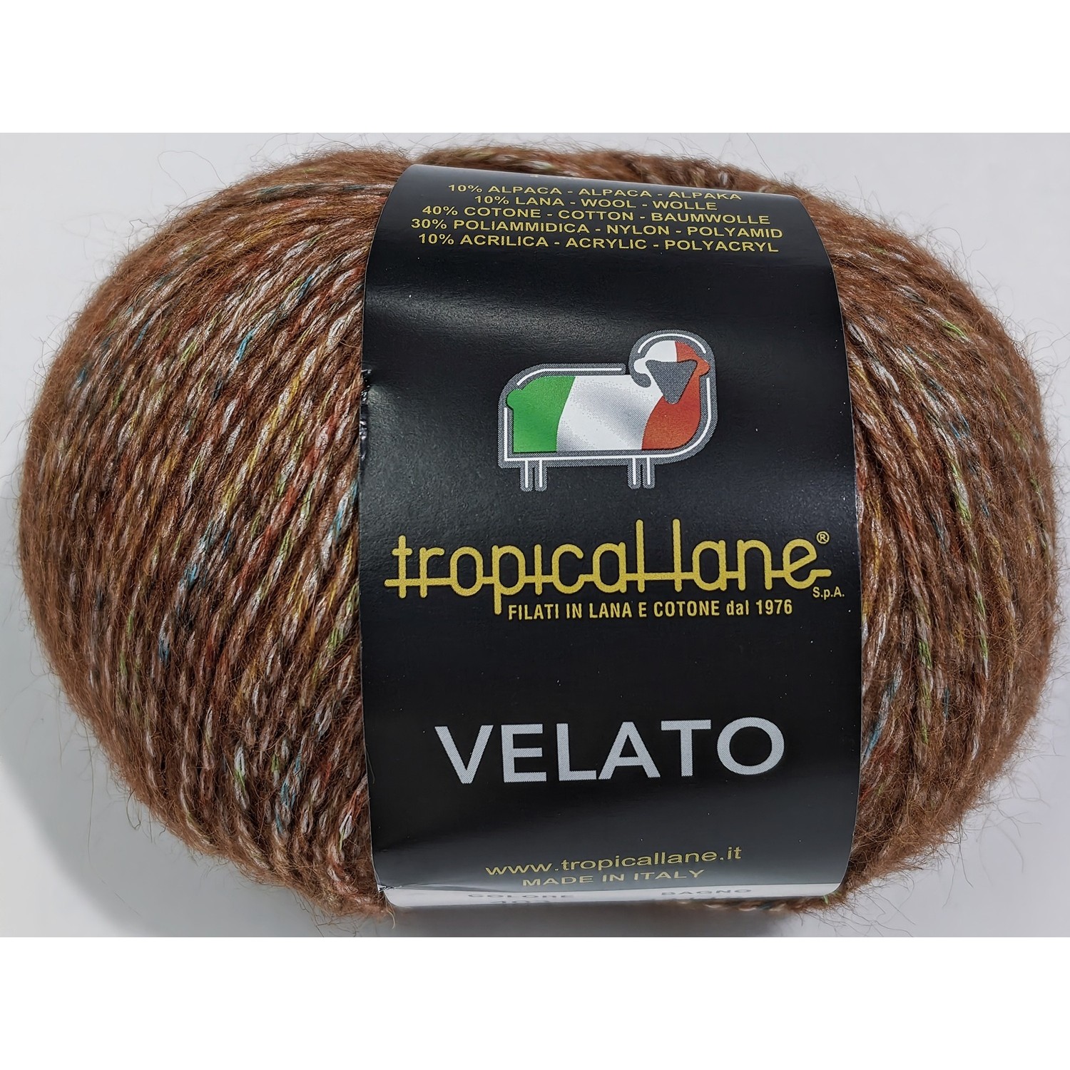 Gomitolo "VELATO" della Tropical Lane 50 gr (160 m.) 10% Alpaca 10% Lana Merinos 40% Cotone 30% Pl 10% Acr.