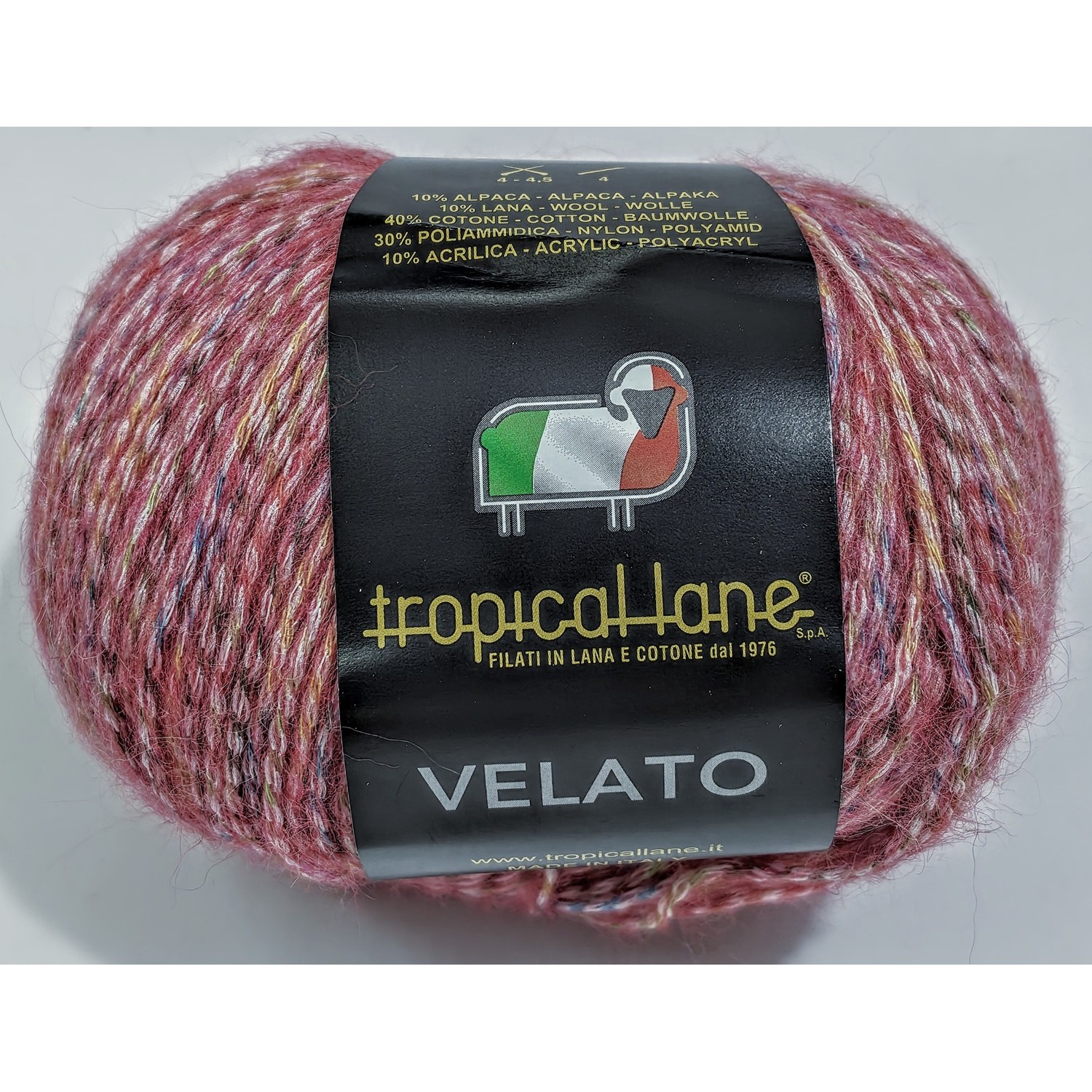 Gomitolo "VELATO" della Tropical Lane 50 gr (160 m.) 10% Alpaca 10% Lana Merinos 40% Cotone 30% Pl 10% Acr.