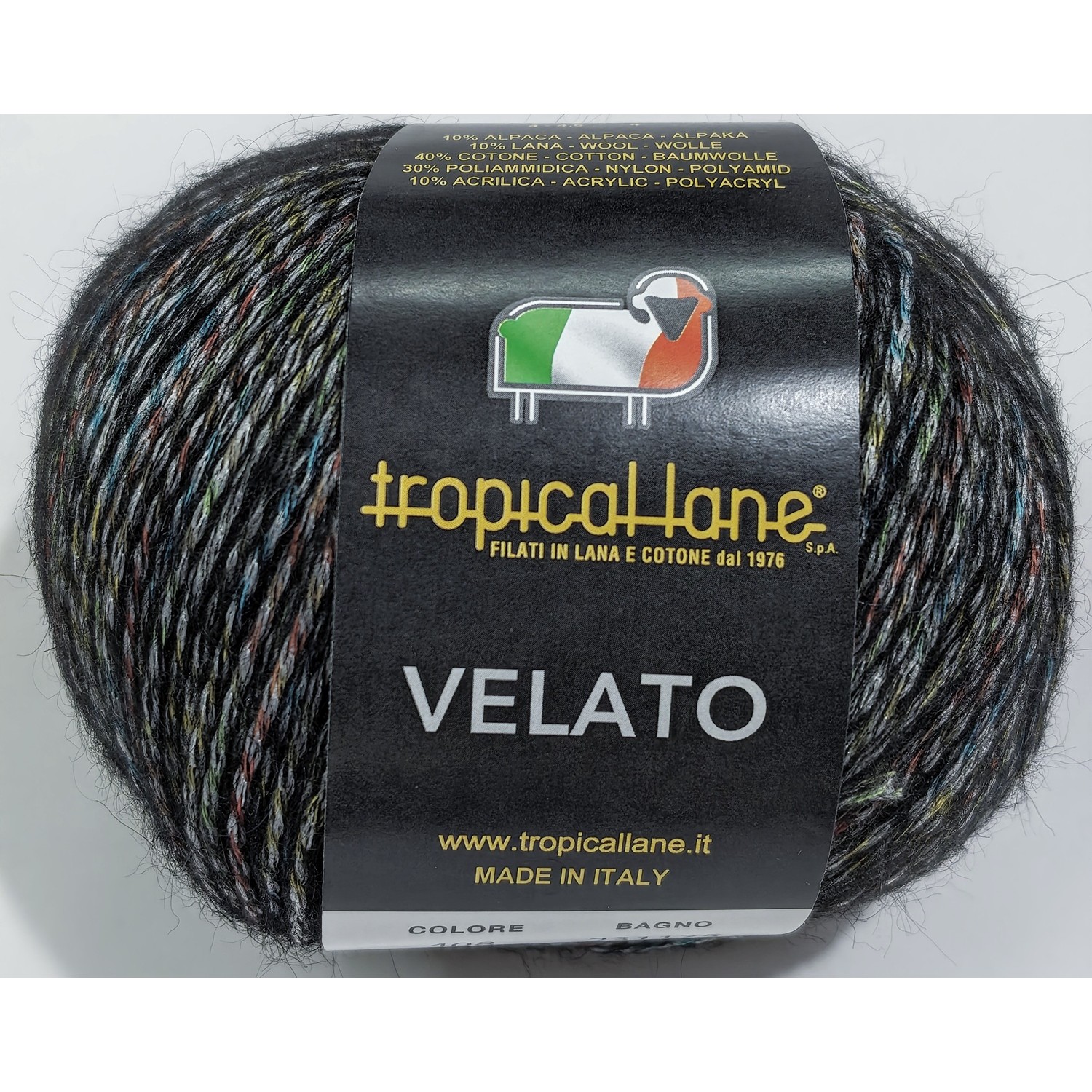 Gomitolo "VELATO" della Tropical Lane 50 gr (160 m.) 10% Alpaca 10% Lana Merinos 40% Cotone 30% Pl 10% Acr.