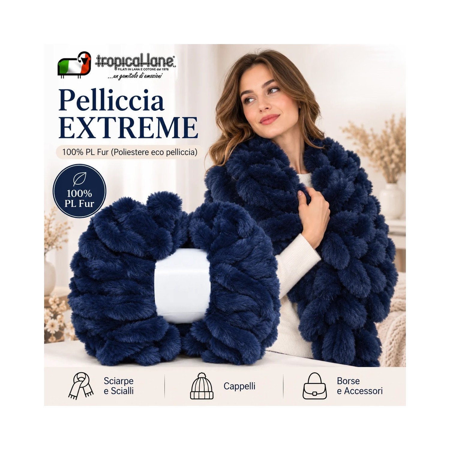 Pelliccia EXTREME Tropical Lane – Filato Pelliccia Sintetica 300 gr. 30 mt.