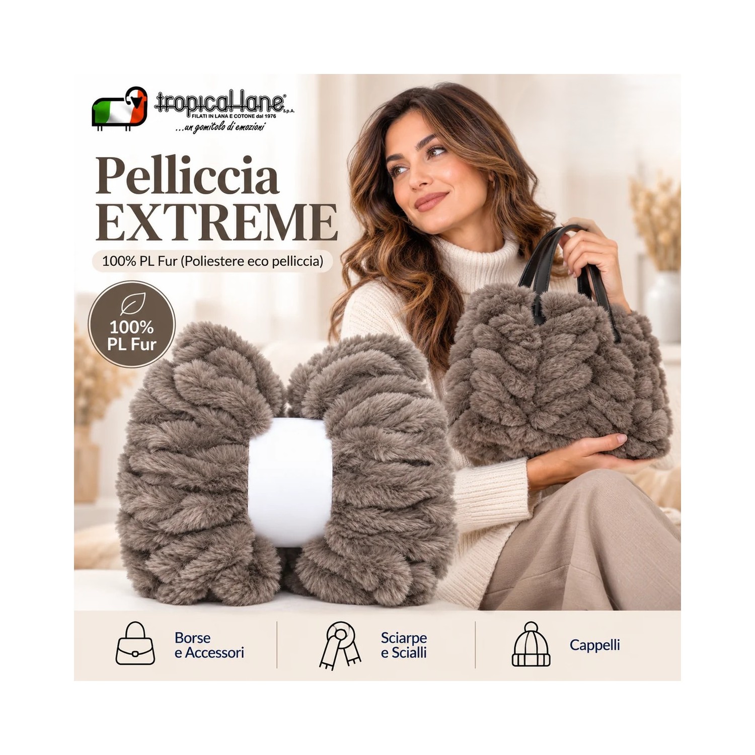Pelliccia EXTREME Tropical Lane – Filato Pelliccia Sintetica 300 gr. 30 mt.