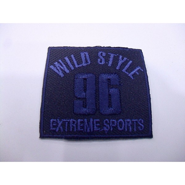 TOPPA PATCH RETTANGOLARE RICAMO SU TESSUTO "WILD STYLE 96" TERMO O CUCIRE