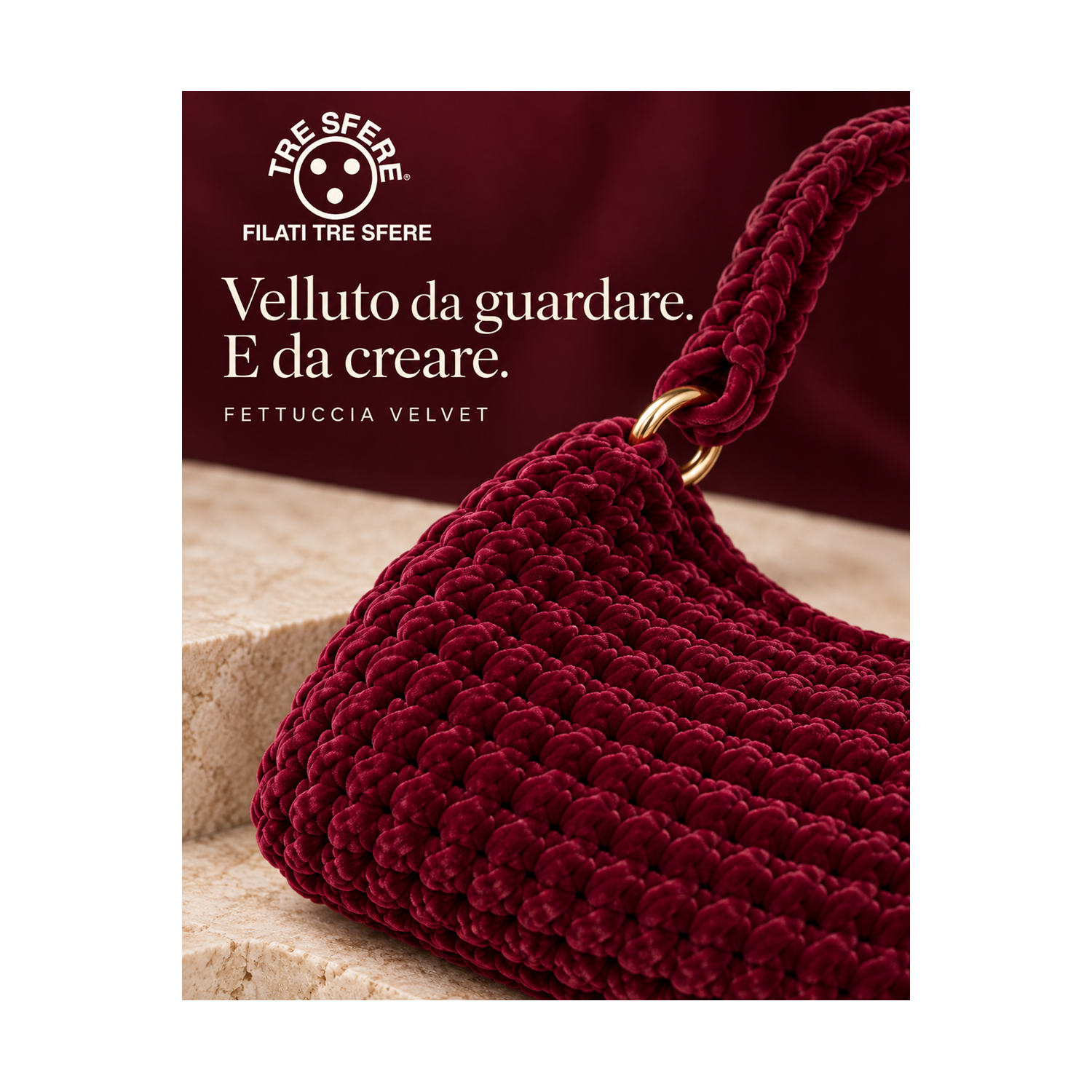 Fettuccia "Velvet" Tre Sfere Rocca Velluto da 200 gr 90% Poliestere 10% Elastan