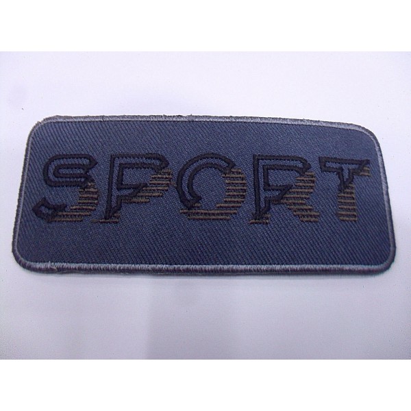 TOPPA PATCH RETTANGOLARE RICAMO SU TESSUTO "SPORT" TERMO O CUCIRE DIMENS. VARIE