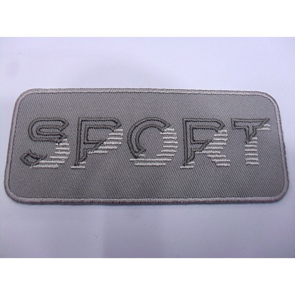 TOPPA PATCH RETTANGOLARE RICAMO SU TESSUTO "SPORT" TERMO O CUCIRE DIMENS. VARIE