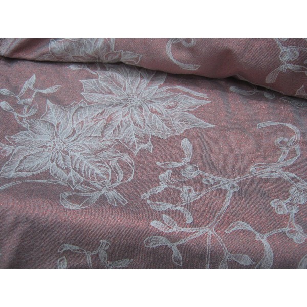 TESSUTO TOVAGLIATO O DECORO DOUBLE FACE LAMINATO PANNA/ROSSO H. 180 cm. 50 cm.