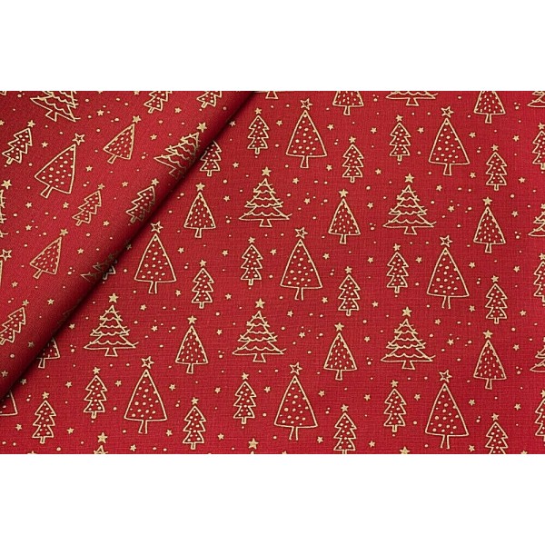 TESSUTO PURO COTONE STAMPA ORO NATALE (peso gr. 130 m2.) H. 150 cm. TG. 50 cm