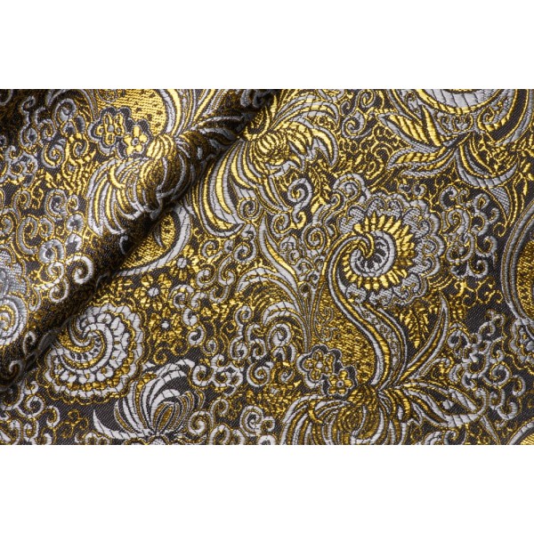 TESSUTO BROCCATO HAVANA H. 150 cm. X 50 cm. 90% POLIESTERE 10% METALLICA