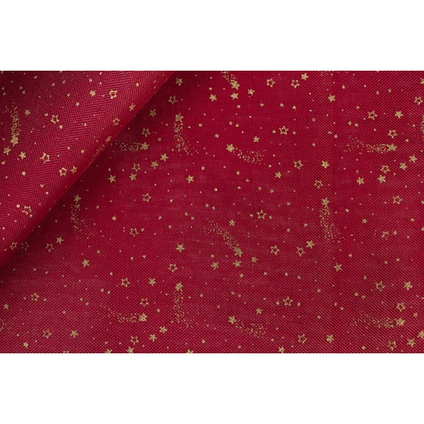 TELA EFFETTO JUTA STAMPA NATALE (peso gr. 285 mtl.) H. 150 cm. 1 METRO