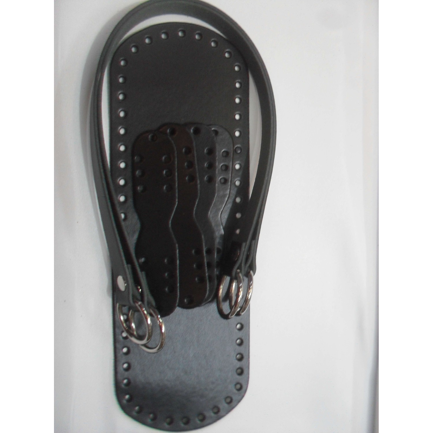 SET MANICI E FONDO PER BORSA ECOPELLE TRACOLLA 52 CM. FONDO 30X10 CM VARI COLORI